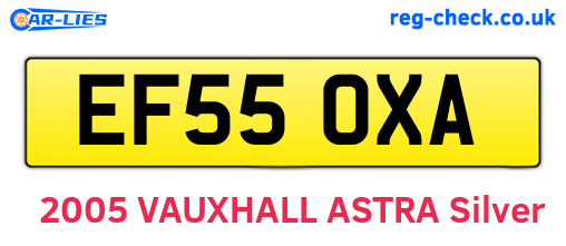 EF55OXA are the vehicle registration plates.