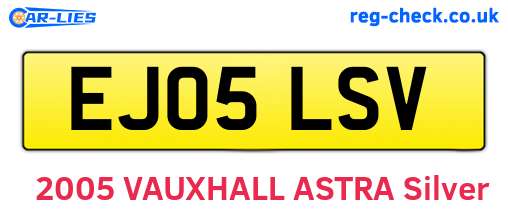 EJ05LSV are the vehicle registration plates.