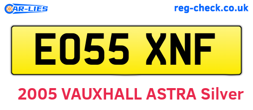 EO55XNF are the vehicle registration plates.