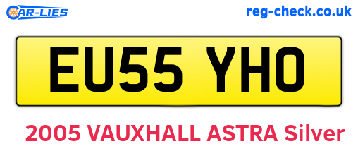 EU55YHO are the vehicle registration plates.