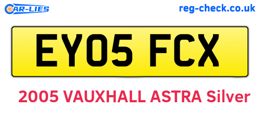 EY05FCX are the vehicle registration plates.