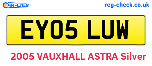EY05LUW are the vehicle registration plates.