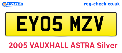 EY05MZV are the vehicle registration plates.