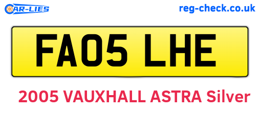 FA05LHE are the vehicle registration plates.