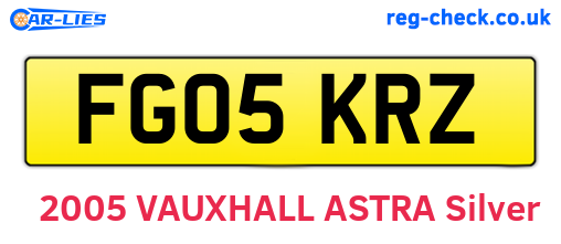 FG05KRZ are the vehicle registration plates.