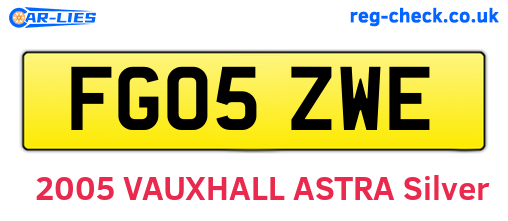 FG05ZWE are the vehicle registration plates.