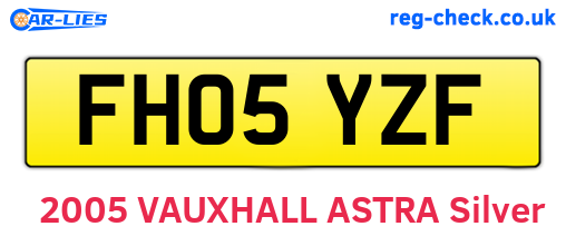 FH05YZF are the vehicle registration plates.