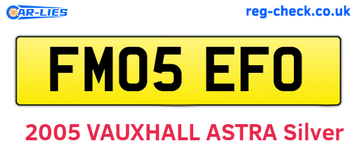 FM05EFO are the vehicle registration plates.