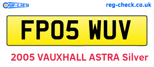 FP05WUV are the vehicle registration plates.