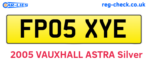 FP05XYE are the vehicle registration plates.