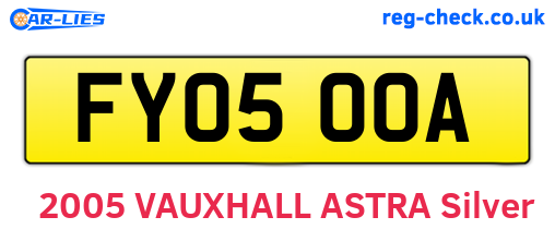 FY05OOA are the vehicle registration plates.