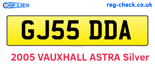 GJ55DDA are the vehicle registration plates.