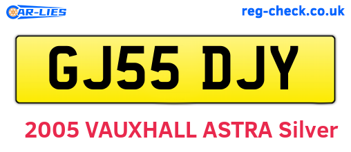 GJ55DJY are the vehicle registration plates.