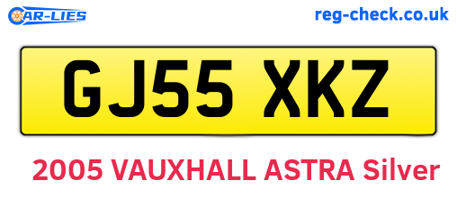 GJ55XKZ are the vehicle registration plates.