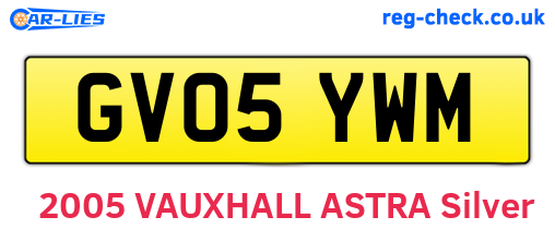 GV05YWM are the vehicle registration plates.