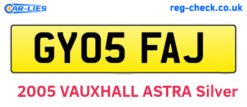 GY05FAJ are the vehicle registration plates.