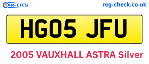 HG05JFU are the vehicle registration plates.