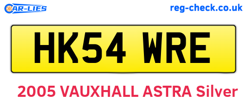 HK54WRE are the vehicle registration plates.