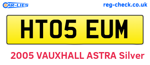 HT05EUM are the vehicle registration plates.