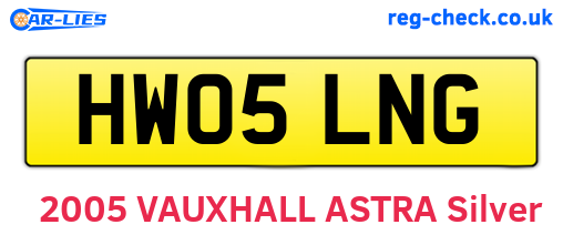HW05LNG are the vehicle registration plates.