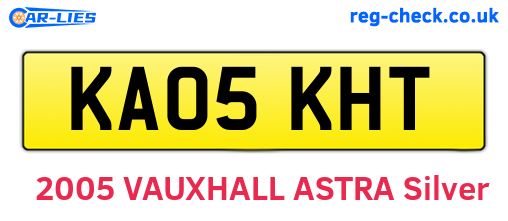 KA05KHT are the vehicle registration plates.