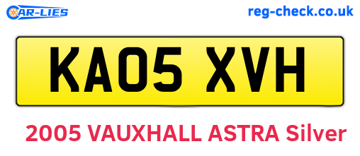KA05XVH are the vehicle registration plates.