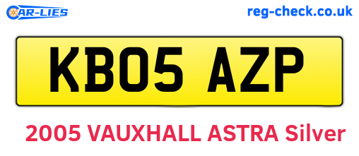 KB05AZP are the vehicle registration plates.