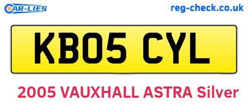 KB05CYL are the vehicle registration plates.