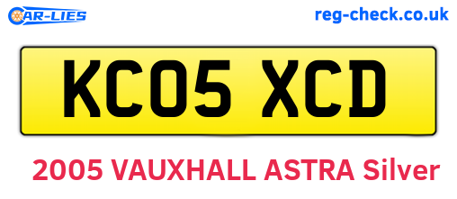 KC05XCD are the vehicle registration plates.
