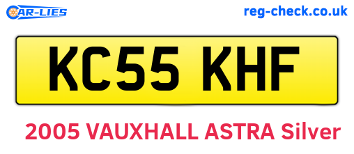 KC55KHF are the vehicle registration plates.