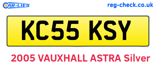 KC55KSY are the vehicle registration plates.