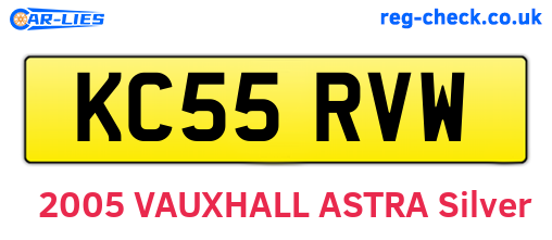 KC55RVW are the vehicle registration plates.
