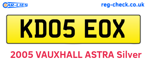KD05EOX are the vehicle registration plates.