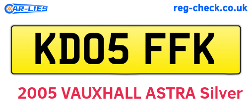 KD05FFK are the vehicle registration plates.