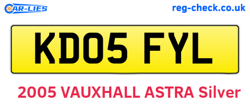 KD05FYL are the vehicle registration plates.