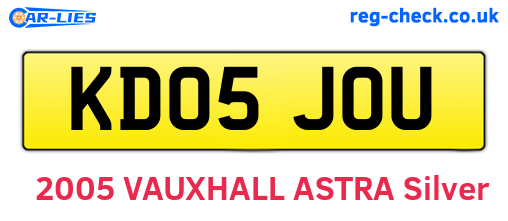 KD05JOU are the vehicle registration plates.