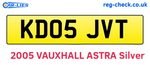 KD05JVT are the vehicle registration plates.