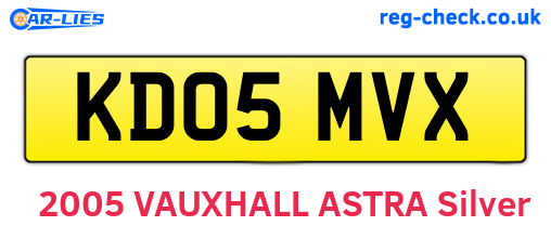 KD05MVX are the vehicle registration plates.