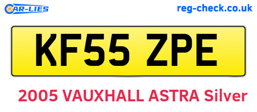 KF55ZPE are the vehicle registration plates.