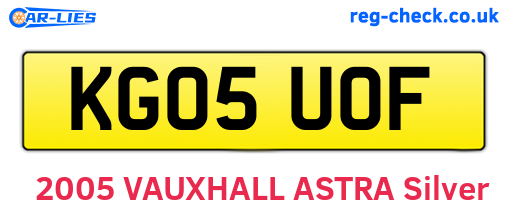 KG05UOF are the vehicle registration plates.