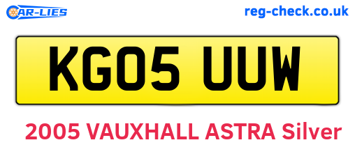 KG05UUW are the vehicle registration plates.