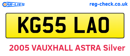 KG55LAO are the vehicle registration plates.