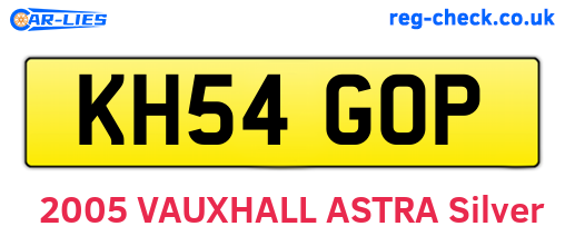 KH54GOP are the vehicle registration plates.