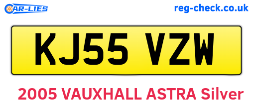 KJ55VZW are the vehicle registration plates.