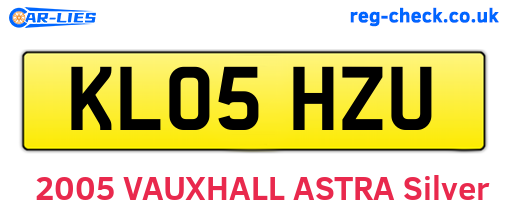 KL05HZU are the vehicle registration plates.