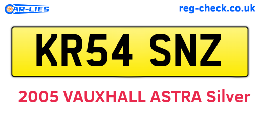 KR54SNZ are the vehicle registration plates.