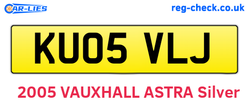 KU05VLJ are the vehicle registration plates.