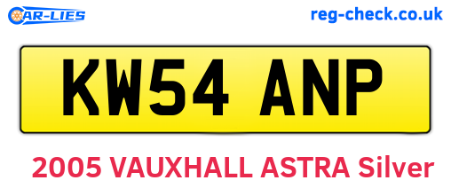 KW54ANP are the vehicle registration plates.