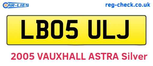 LB05ULJ are the vehicle registration plates.