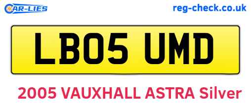 LB05UMD are the vehicle registration plates.